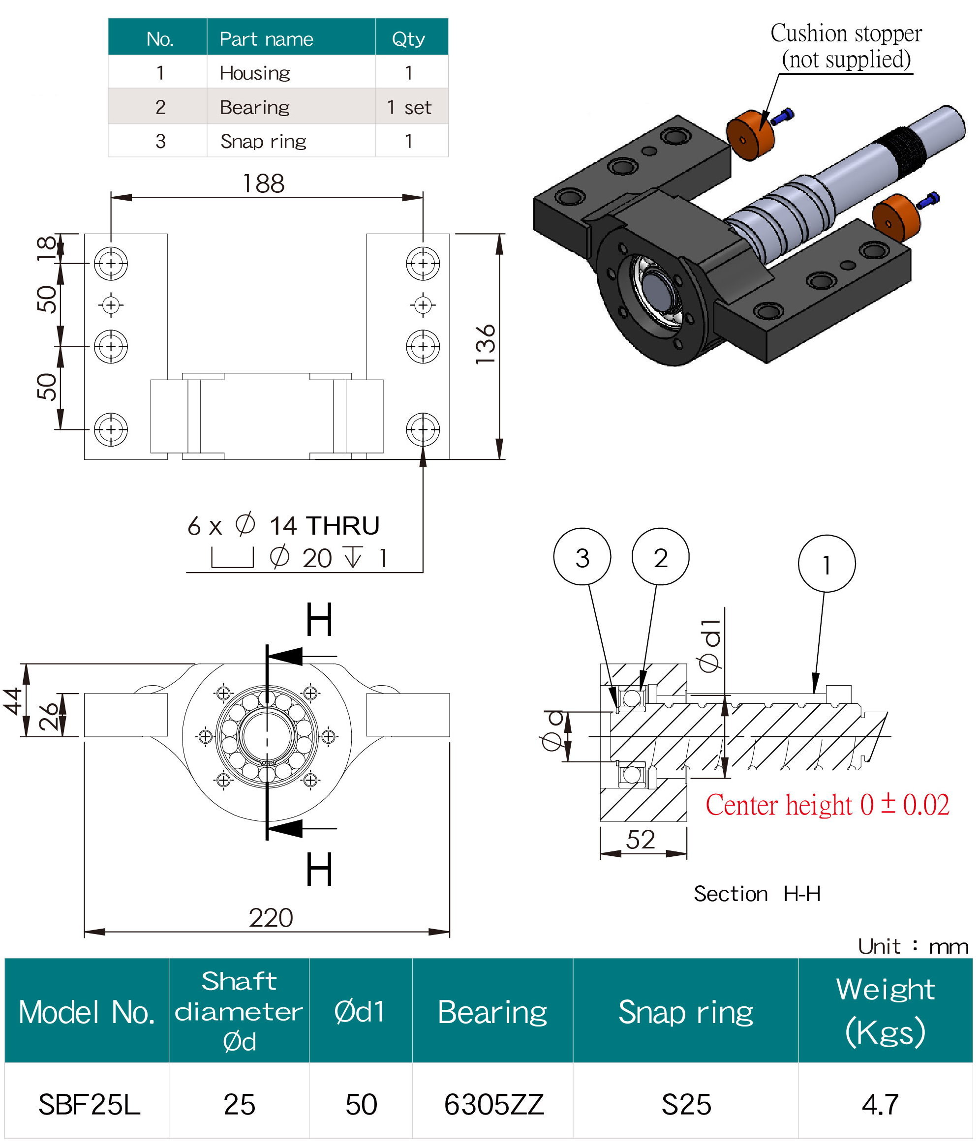 (SYK) Innovative SBF25L BALL SCREW SUPPORT UNIT for Industrial Applications